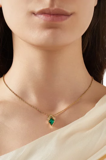 1980s Faux Emerald Necklace