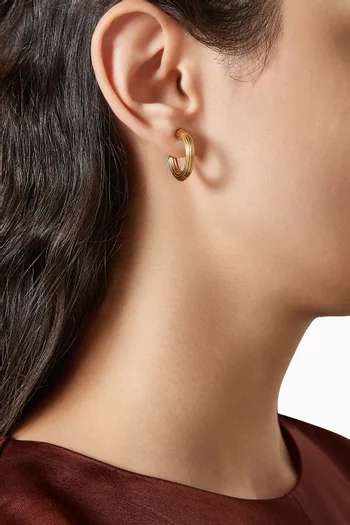 1980s Ribbed Hoop Clip-on Earrings