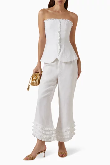 Florence Strapless Top in Linen
