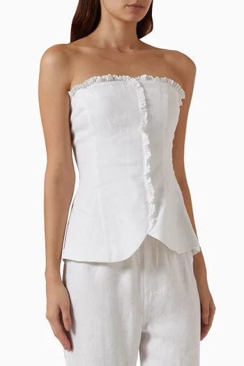 Florence Strapless Top in Linen