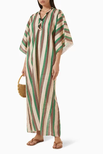 Andina Hand-embroidered Kaftan in Crepe
