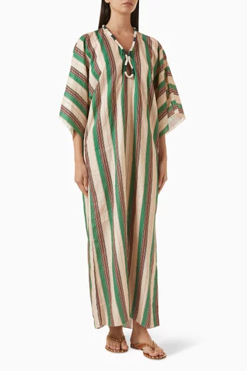 Andina Hand-embroidered Kaftan in Crepe