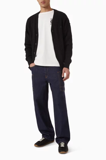 Signature Cable Knit Cardigan in Cotton & Wool