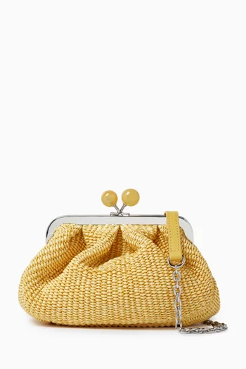 Small Pasticcino Clutch in Woven Raffia
