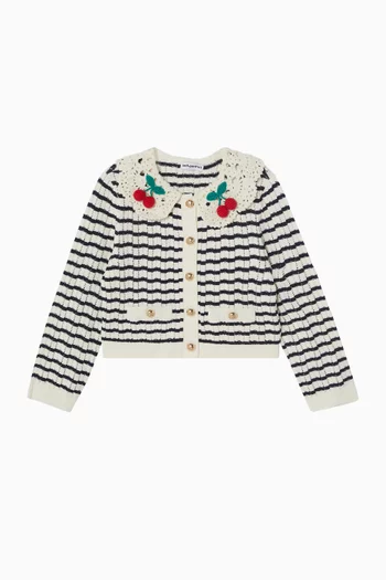 Stripped Knitted Cardigan