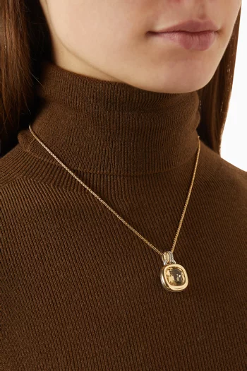 Mercer Citrine & Diamond Pendant in Sterling Silver & 18kt Yellow Gold