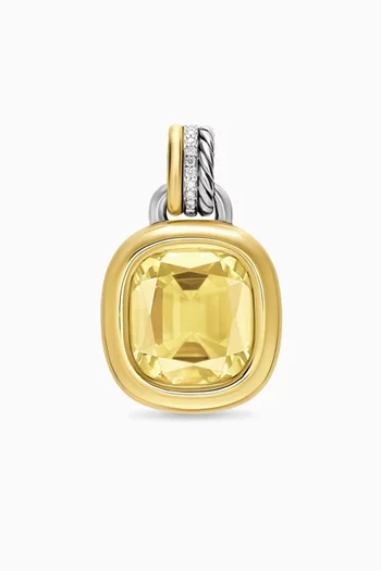 Mercer Citrine & Diamond Pendant in Sterling Silver & 18kt Yellow Gold
