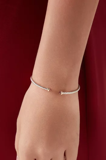 Micro Cable Flex® Pink Tourmaline Bracelet in Sterling Silver