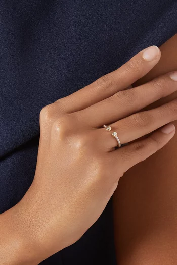 Cable Open Round Ring in Sterling Silver & 14kt Yellow Gold