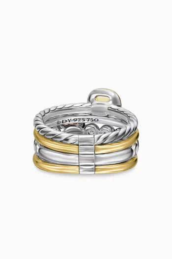 Mercer Stone Multi-row Ring in Sterling Silver & 18kt Yellow Gold