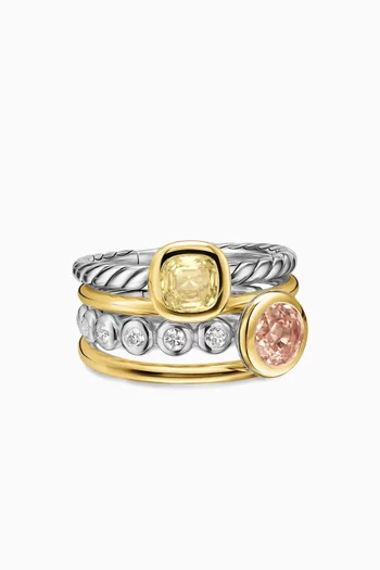 Mercer Stone Multi-row Ring in Sterling Silver & 18kt Yellow Gold