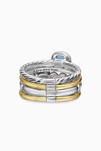 Mercer Stone Multi-row Ring in Sterling Silver & 18kt Yellow Gold