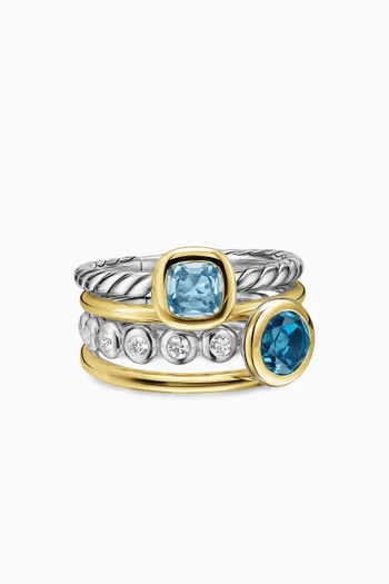 Mercer Stone Multi-row Ring in Sterling Silver & 18kt Yellow Gold