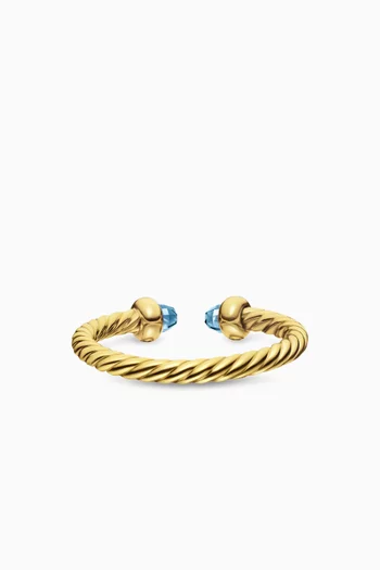 Micro Cablespira Topaz Flex Open Ring in 18kt Yellow Gold