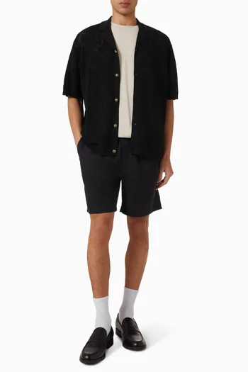 Squared Knitted Short-sleeve Shirt