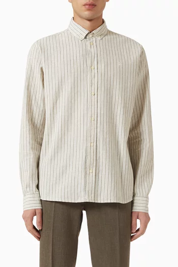 Stripe Shirt in Cotton-linen Blend