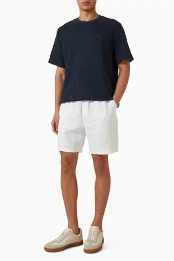 Drawstring Shorts in Linen-blend