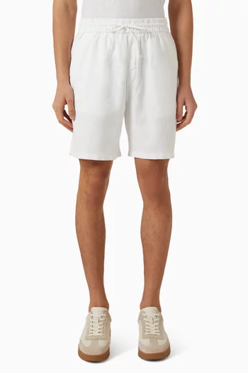 Drawstring Shorts in Linen-blend