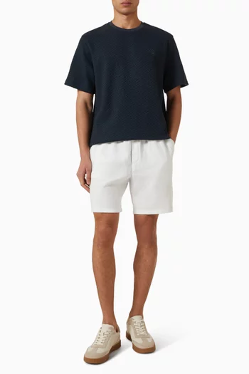 Knitted Check T-shirt in Cotton-blend