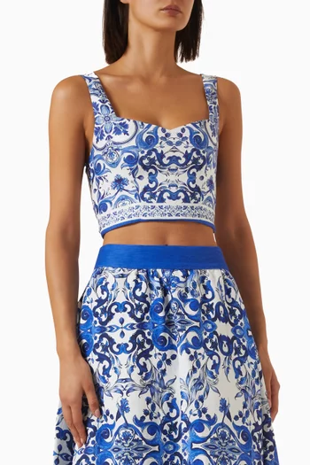 Miriam Cropped Top in Linen-blend