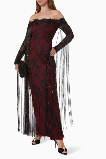 J'adore Embellished Maxi Dress in Lace