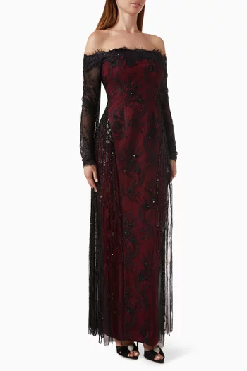 J'adore Embellished Maxi Dress in Lace