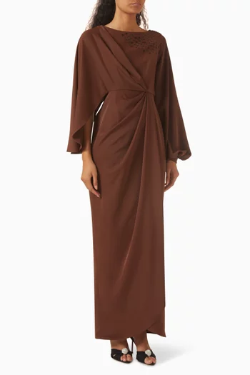 Giorgia Embellished Maxi Dress in Crepe