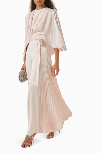 Katarina Belted Jumpsuit in Crepe