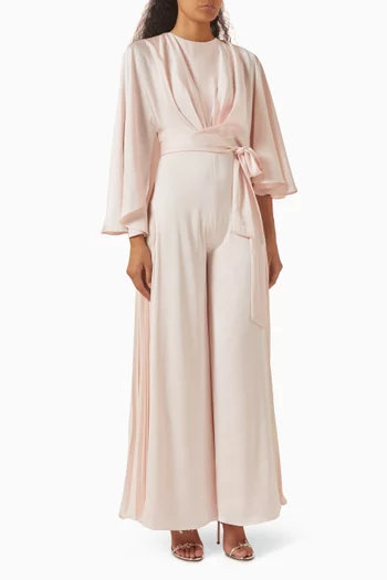 Katarina Belted Jumpsuit in Crepe