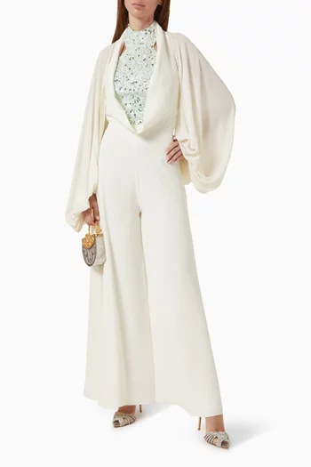 The Celestine Embellished Jumpsuit in Chiffon