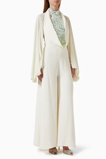 The Celestine Embellished Jumpsuit in Chiffon