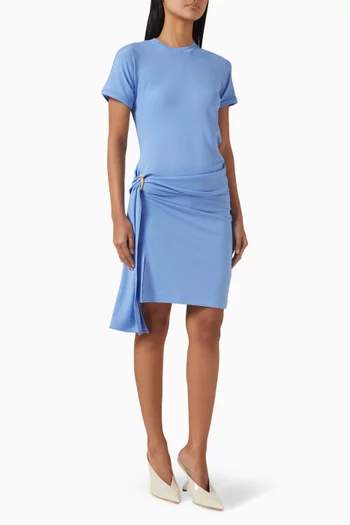 Draped Mini Dress in Viscose Jersey