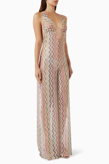 Knit Open-back Jumpsuit