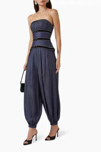 Crescent Corset Top in Denim