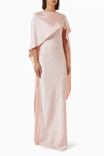 Izel Cape-Effect Gown