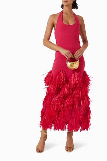 Elva Raffia Knit Dress in Viscose Blend