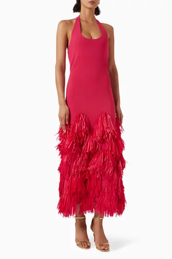 Elva Raffia Knit Dress in Viscose Blend