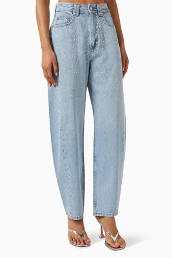 Lucina Barrel-leg Jeans in Denim
