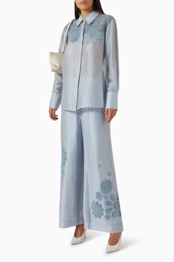 Gia Embroidered Shirt in Tencel Blend