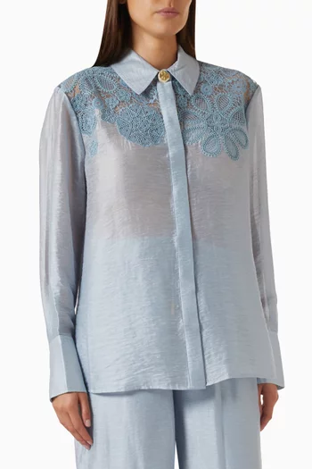 Gia Embroidered Shirt in Tencel Blend