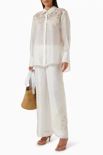 Gia Embroidered Shirt in Tencel Blend