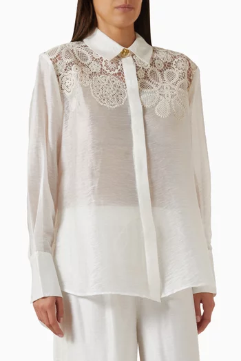 Gia Embroidered Shirt in Tencel Blend
