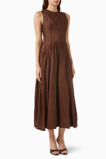 Medea Maxi Dress in Linen Blend