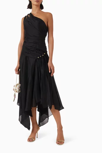 Capture One-shoulder Dress in Tencel Blend