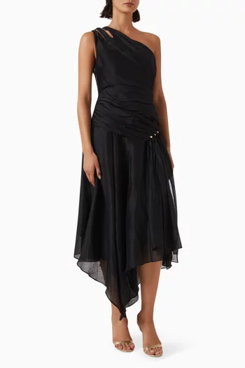 Capture One-shoulder Dress in Tencel Blend