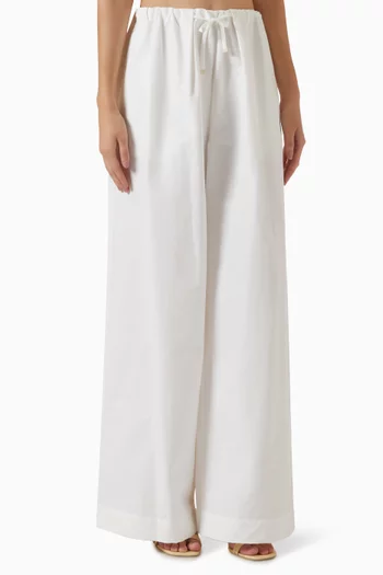 Rhea Wide-leg Pants in Cotton Blend