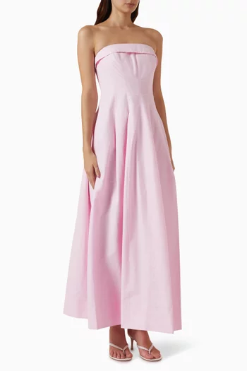 Avril  Bustier Maxi Dress in Cotton