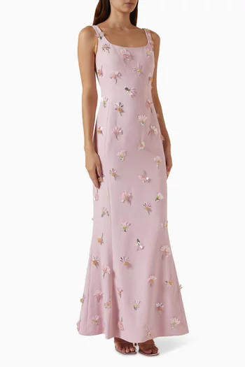 Briella Embellished Gown in Crepe