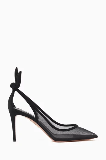 Crystal Lover 75 Mule Sandals in Mesh & Metallic Leather