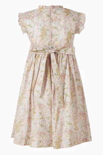 Smocked Printed Dress